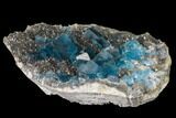 Blue Cubic Fluorite on Quartz - China #120296-1